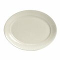 Tuxton China Hampshire American 9.13 in. x 6.5 in. Oval Embossed Platter - White - 2 Dozen HEH-091
